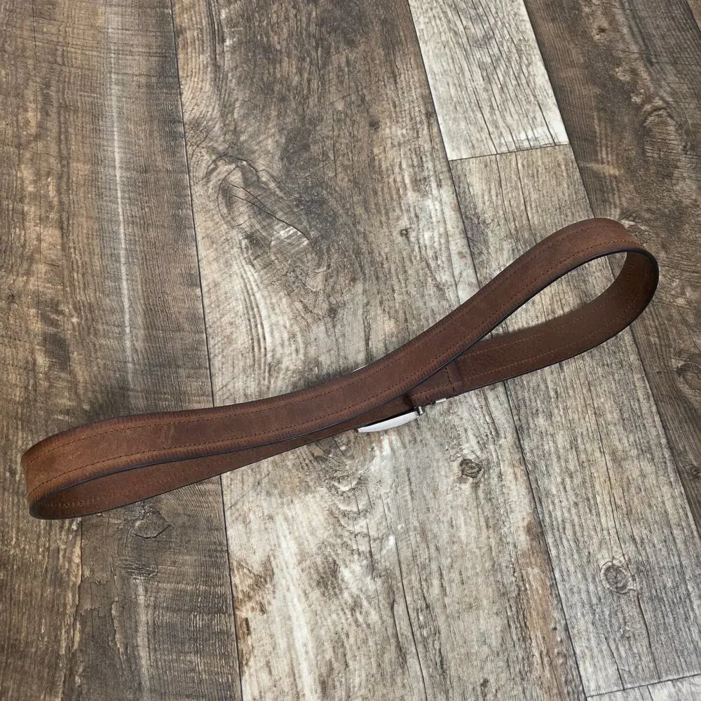 Vintage Brown Genuine Leather Belt Classic Casual Western Size 42